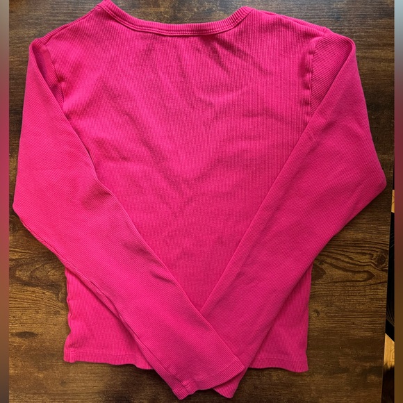 Big Bud Press: Long Sleeved V-Neck: Hot Pink: Size Small - Picture 3 of 3